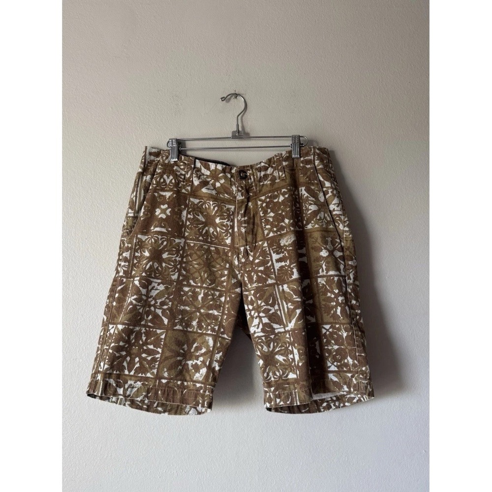 Volcom Mens Size 33 Faceted Mixed Print Shorts Hawaiian‎ Tropical 100% Cotton